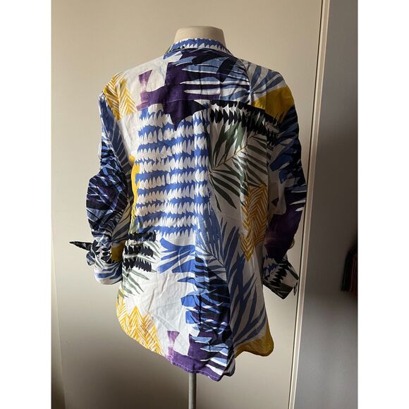 NWT Chicos Mixed folliage print cotton blouse size XLarge - Picture 9 of 9